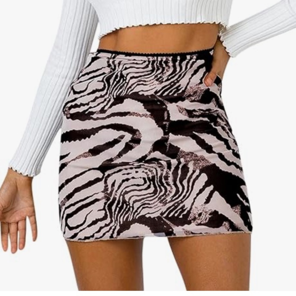 Zebra print mini skirt